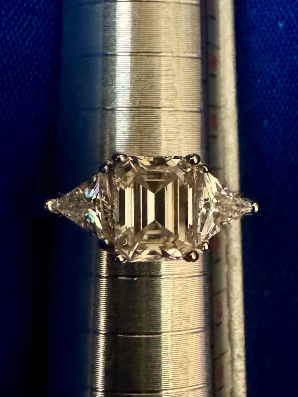 Elegant Moisannite Emerald-Cut Diamond Solitaire Ring in White Gold